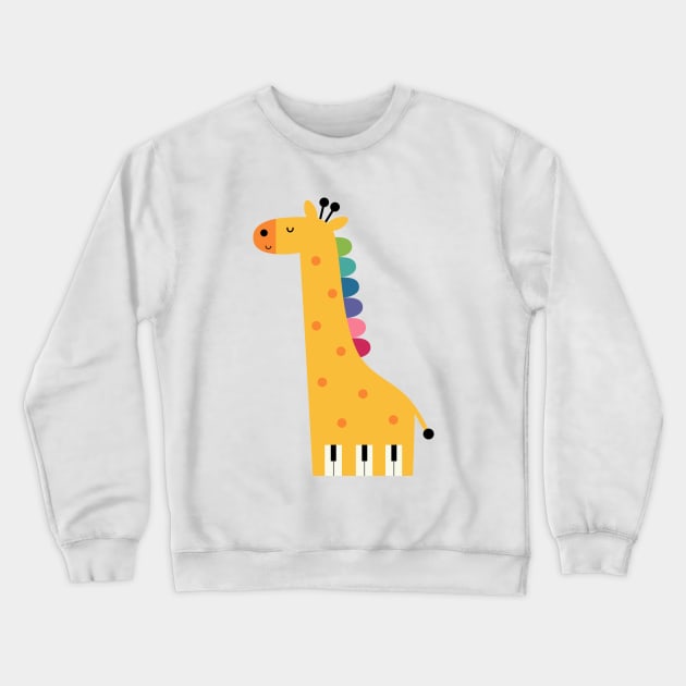 Giraffe Piano Crewneck Sweatshirt by AndyWestface